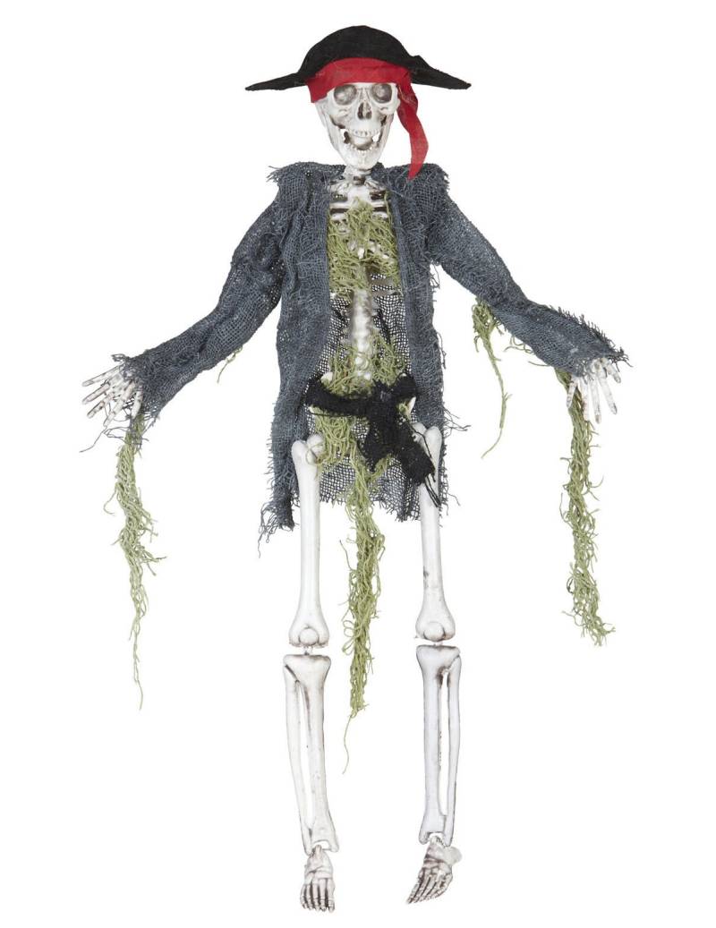 Piraten Skelett Halloween-Hängedeko grau-weiss 42cm von WIDMANN