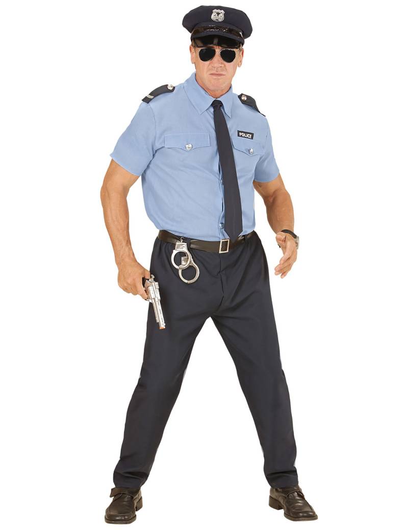 Polizist Kostüm Cop hellblau-dunkelblau-schwarz Polizist Kostüm Cop hellblau-dunkelblau-schwarz von WIDMANN