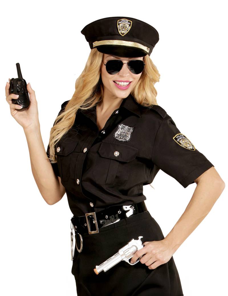 Polizistin Kostüm-Set Cop schwarz-silber-gold Polizistin Kostüm-Set Cop schwarz-silber-gold von WIDMANN