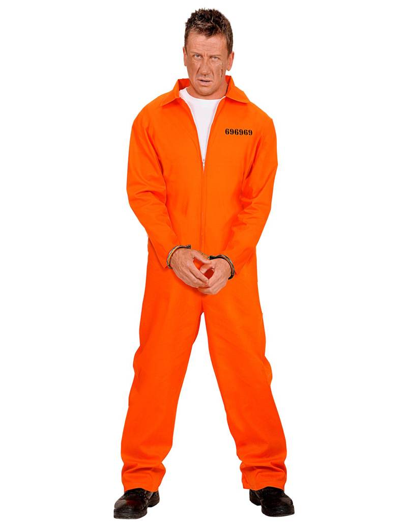 Psycho Gefangener Ausbrecher Kostüm orange von KARNEVAL-MEGASTORE