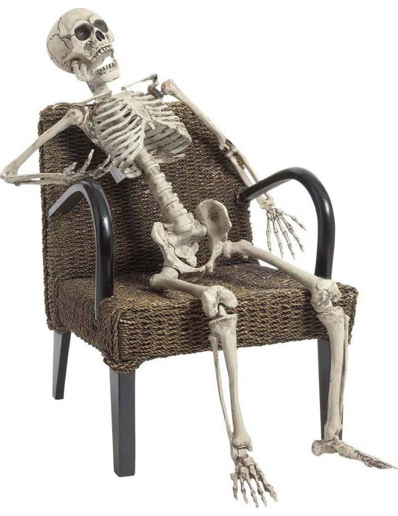 Realistisches Skelett Halloween-Deko weiss 160cm von WIDMANN