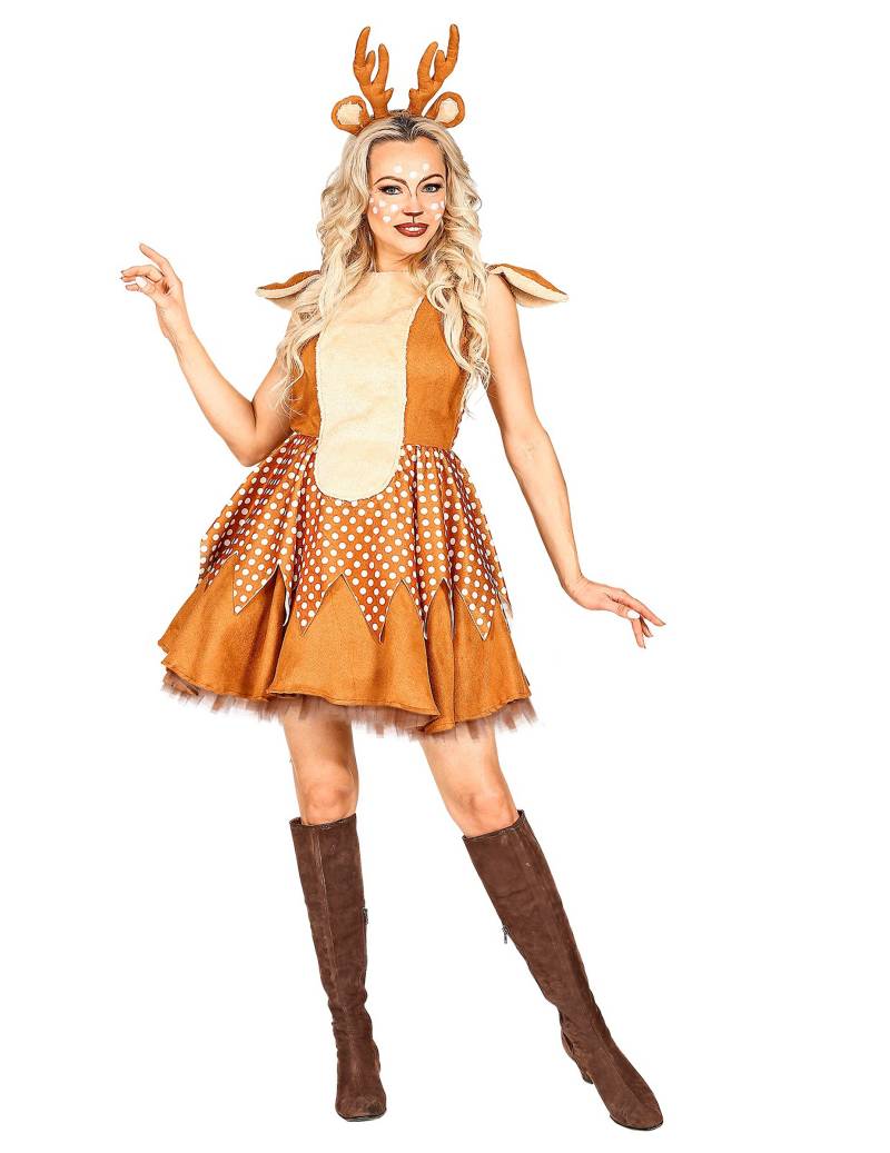 Rentier Damenkostüm für Erwachsene braun-beige von WIDMANN