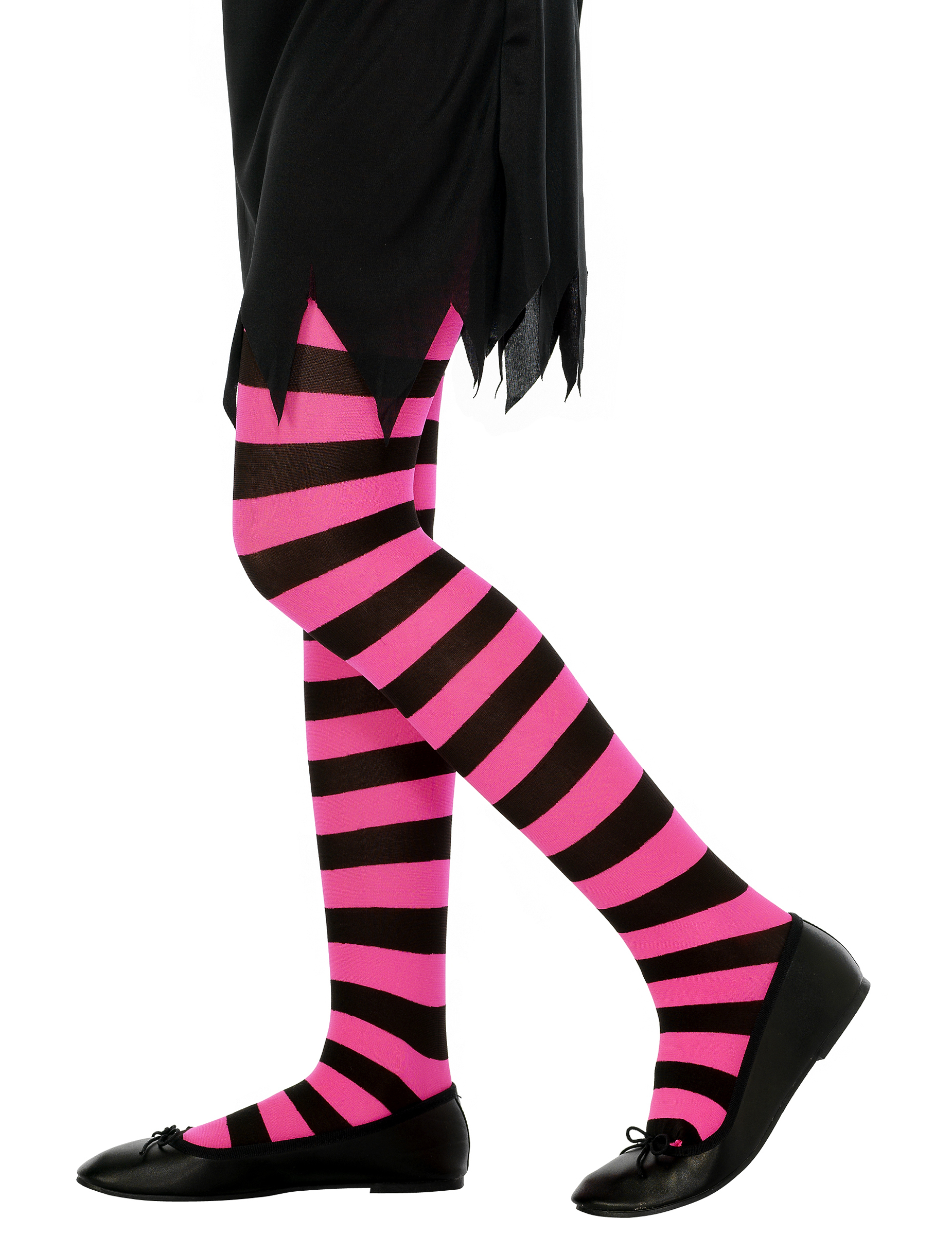 Ringelstrumpfhose für Kinder schwarz-pink Ringelstrumpfhose für Kinder schwarz-pink von WIDMANN