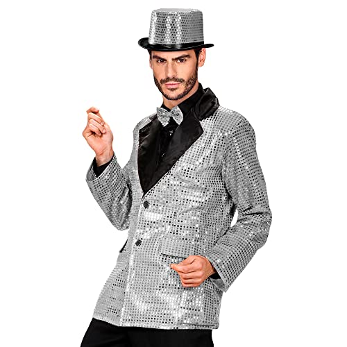 Widmann - Jacke mit Pailletten, aus Satin, silber, Blazer, Showman, Motto-Party, Karneval von WIDMANN MILANO PARTY FASHION