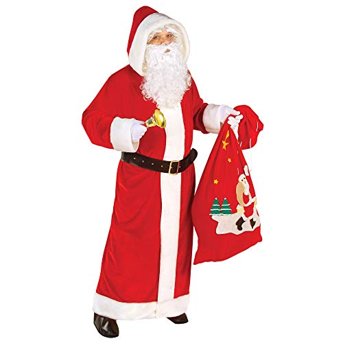 W WIDMANN MILANO Party Fashion - Costume Père Noël de luxe, manteau avec capuche et ceinture avec boucle, Saint Nicolas, Noël, Carnaval, Fête à thème von W WIDMANN MILANO Party Fashion