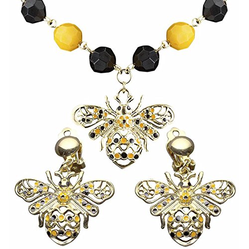 Sancto Schmuck-Set Biene Halskette und Ohrringe schwarz-gelb Einheitsgröße Sancto Schmuck-Set Biene Halskette und Ohrringe schwarz-gelb Einheitsgröße von WIDMANN