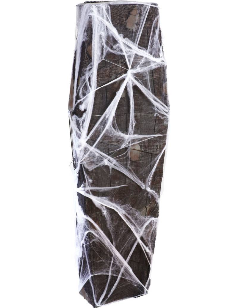 Sarg mit Spinnennetz Halloween-Deko schwarz-grau 54x160cm von WIDMANN