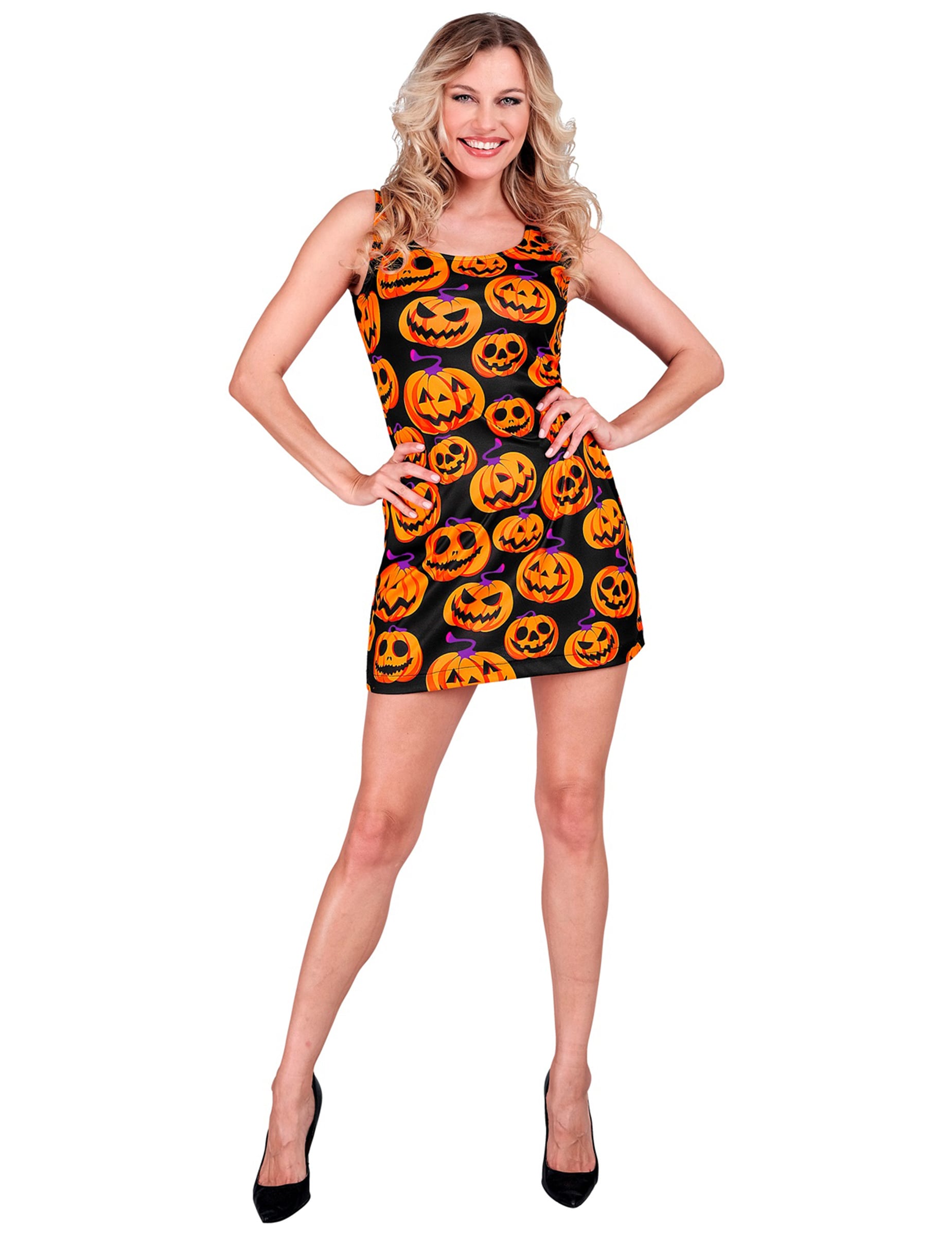 Schwarzes Kürbis-Kleid für Damen Schwarzes Kürbis-Kleid für Damen von WIDMANN