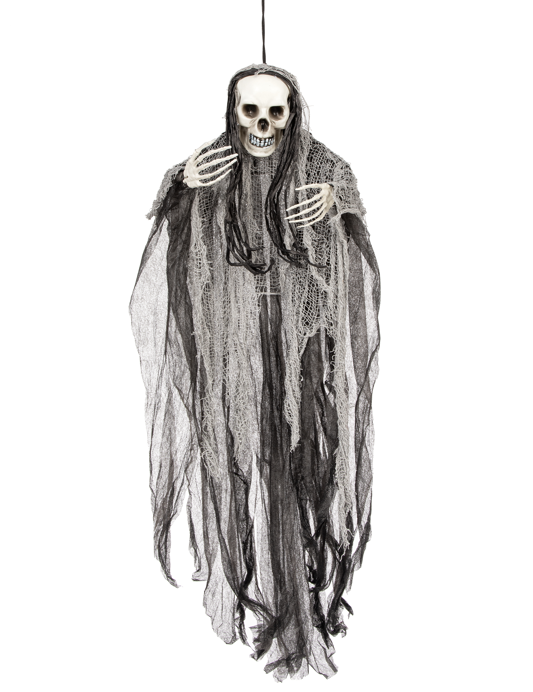 Sensenmann Skelett Halloween-Deko schwarz-grau 90cm Sensenmann Skelett Halloween-Deko schwarz-grau 90cm von WIDMANN