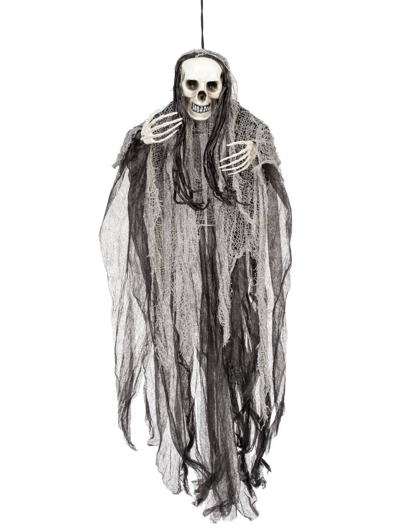 Sensenmann Skelett Halloween-Deko schwarz-grau 90cm von WIDMANN