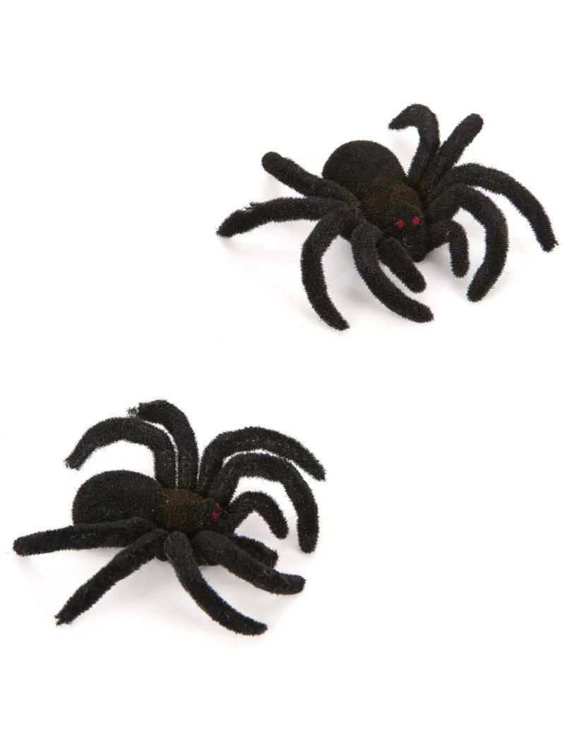 Spinnen Halloween Deko 2er-Set schwarz 10cm von WIDMANN