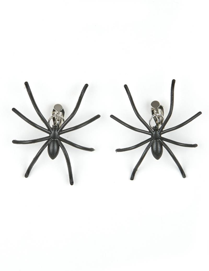 Spinnen-Schmuck Ohrringe 2 Stück schwarz von WIDMANN