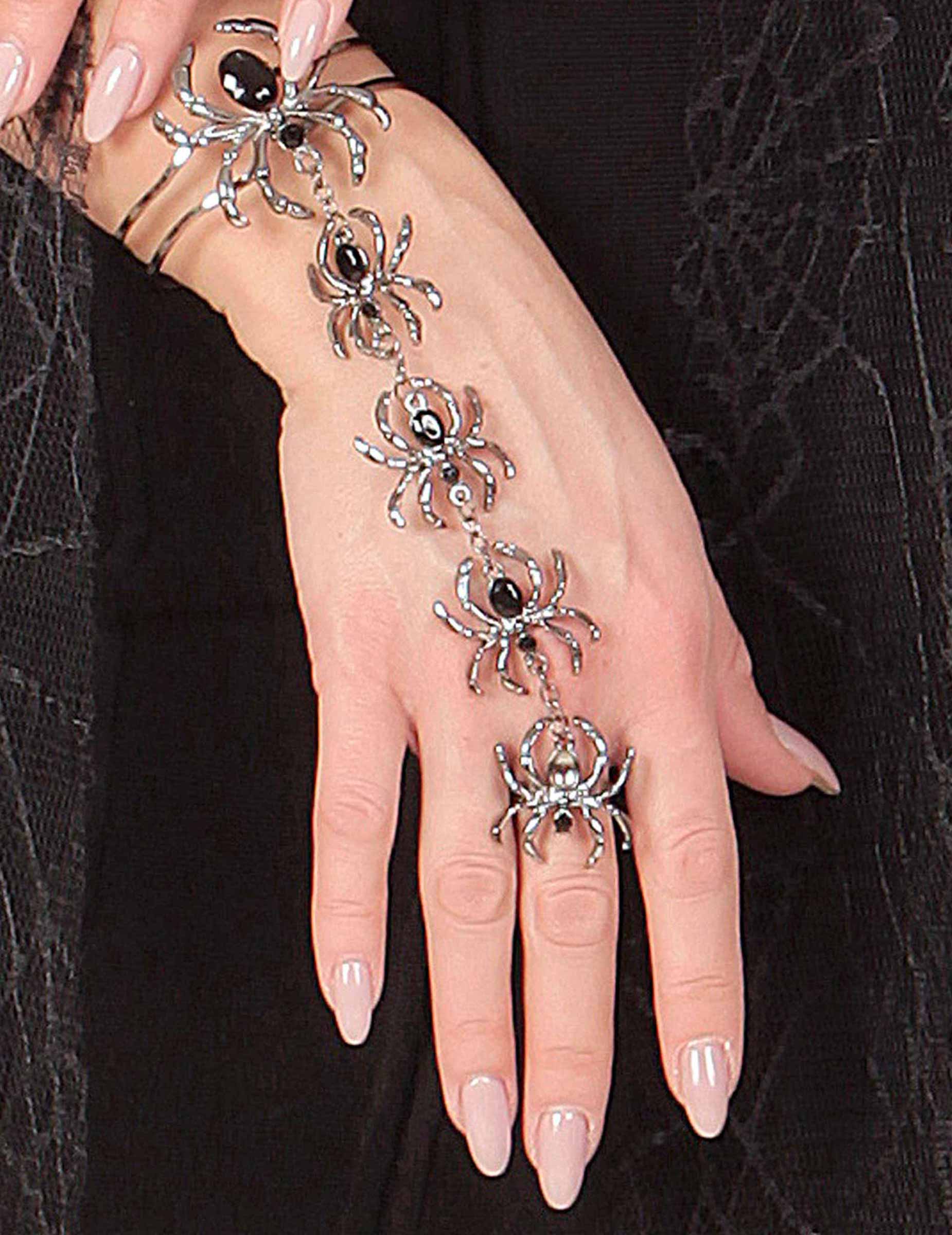 Spinnen Schmuck-Set für Halloween mit Ring und Armband für Damen Spinnen Schmuck-Set für Halloween mit Ring und Armband für Damen von WIDMANN