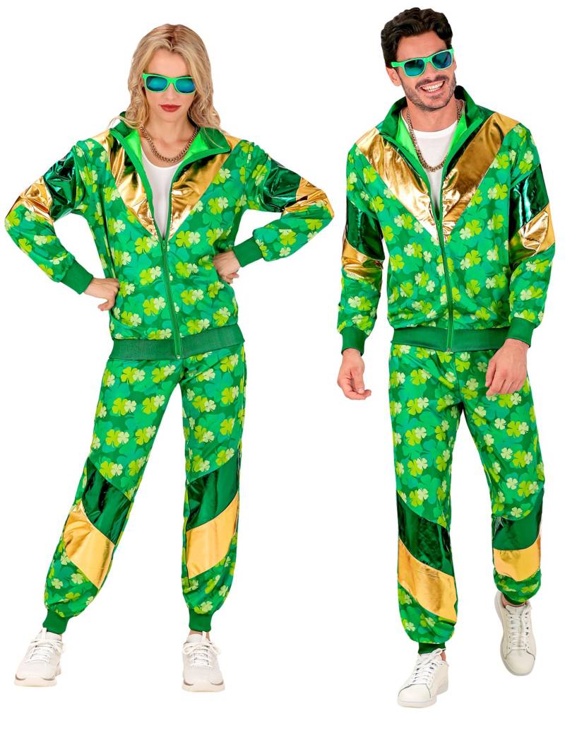 St. Patrick's Kleeblatt-Trainingsanzug Plus Size für Erwachsene grün von WIDMANN