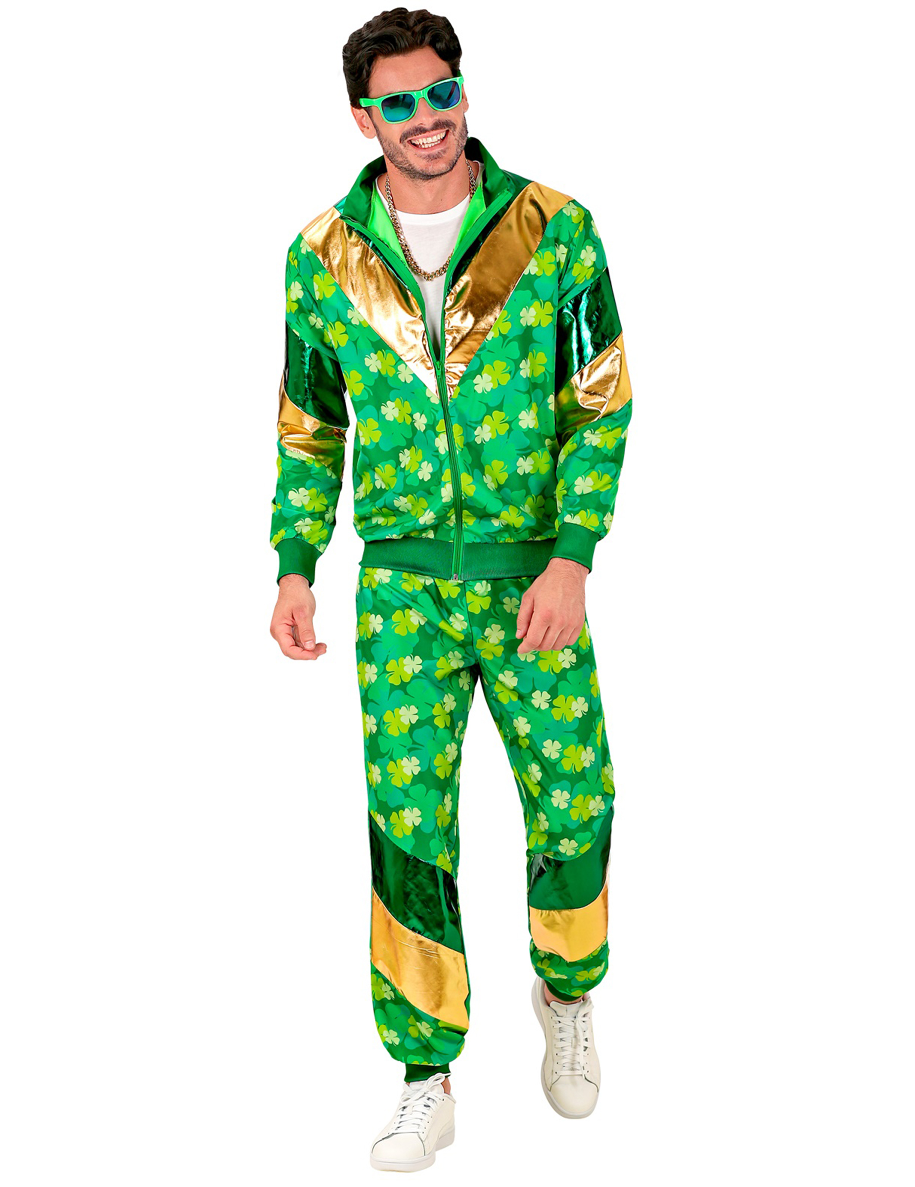 St. Patrick's Kleeblatt-Trainingsanzug Plus Size für Erwachsene grün St. Patrick's Kleeblatt-Trainingsanzug Plus Size für Erwachsene grün von WIDMANN