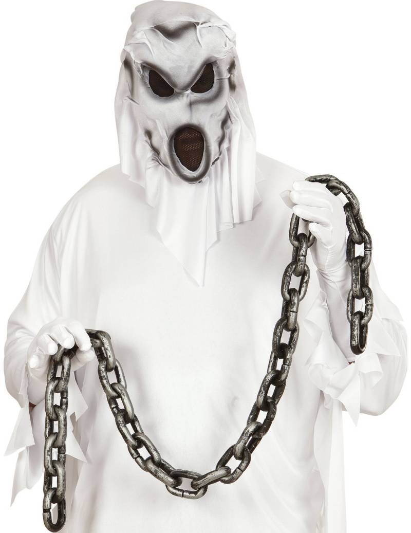 Sträflingskette Halloween Kostümzubehör silber 150 cm von WIDMANN