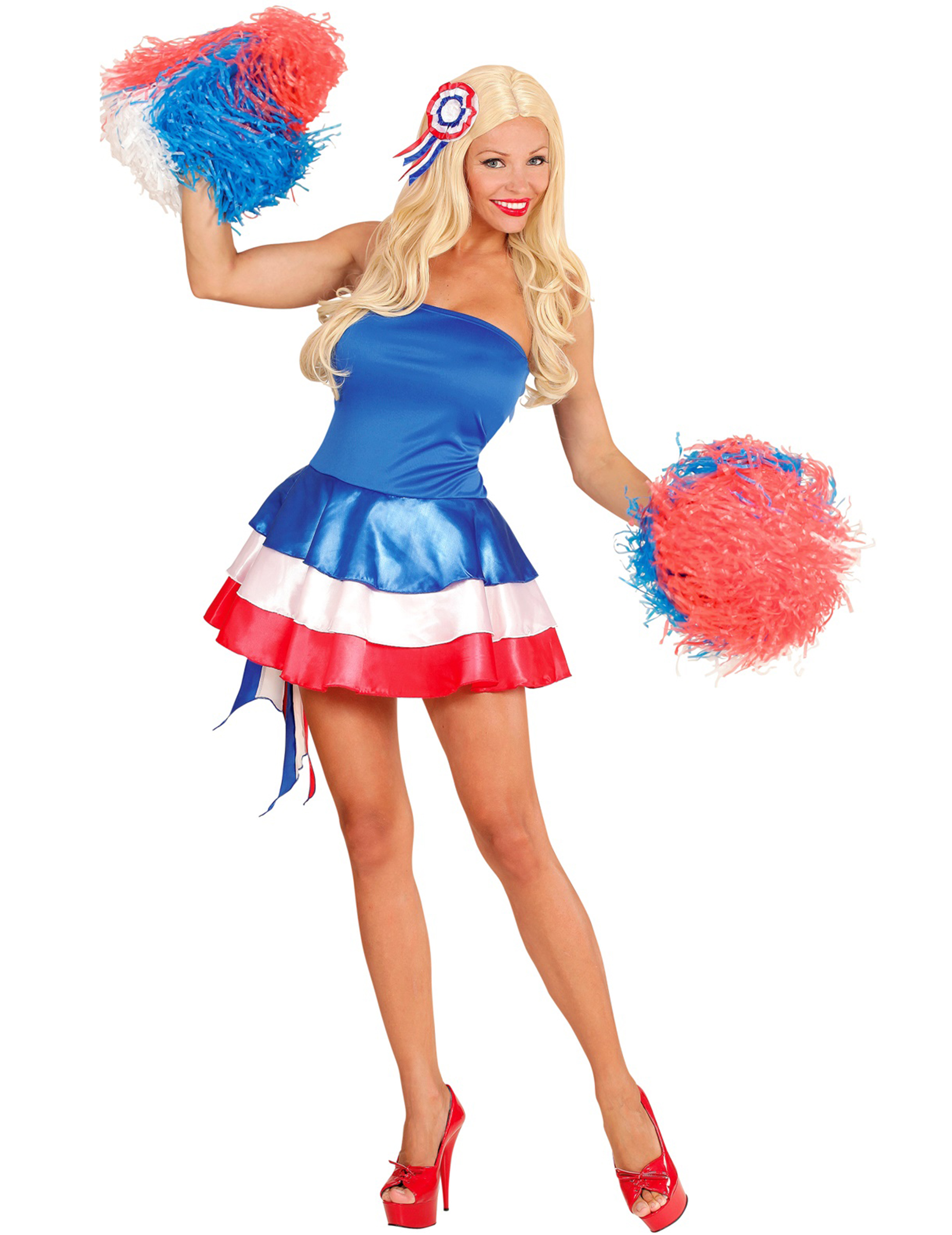 Supporter Kostüm Frankreich Tricolore Damen von WIDMANN