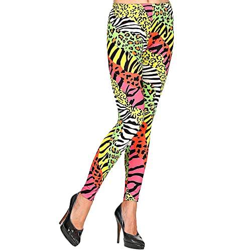 W WIDMANN MILANO Party Fashion - Leggings 80er Jahre, 80s, Disco Fieber, Bad Taste, Streifenmuster, Mottoparty, Karneval von WIDMANN
