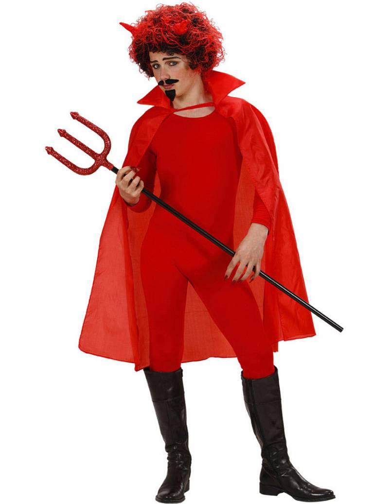Teufelscape mit Kragen Halloween-Umhang für Kinder rot 100cm von WIDMANN