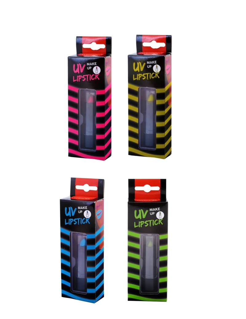 UV-Lippenstift leuchtet im Dunkeln Make-up bunt 3,4 g von WIDMANN