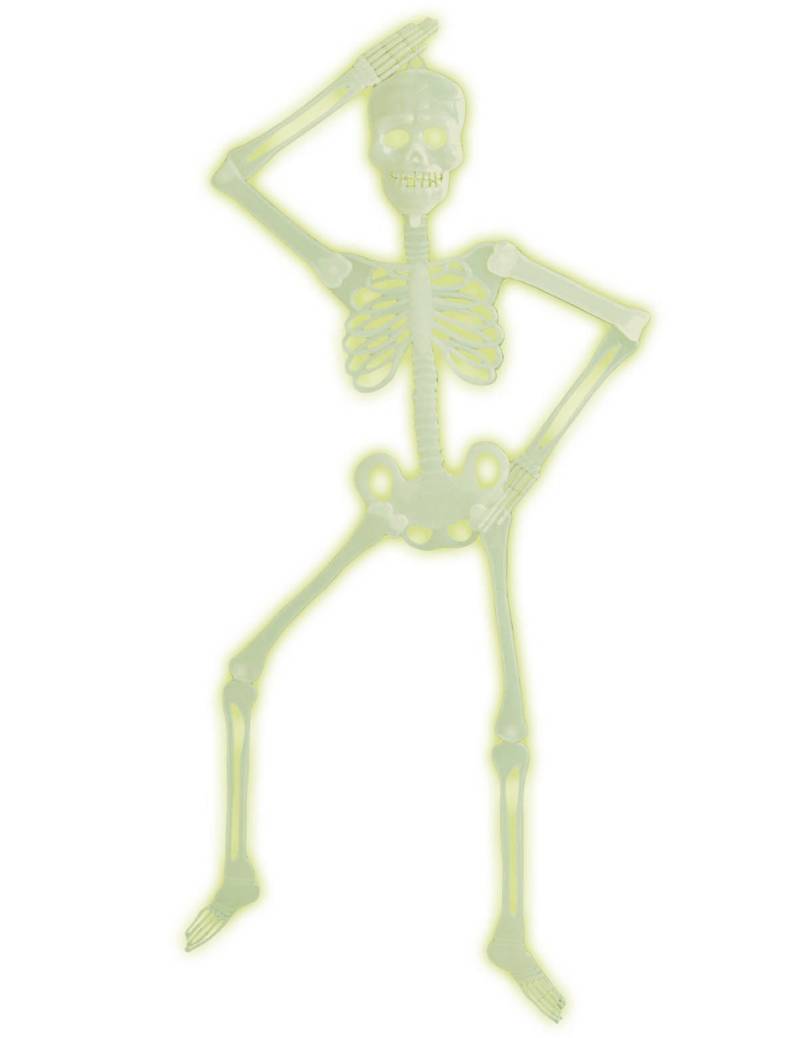 UV-leuchtendes Skelett Halloween Deko neongelb 92cm von WIDMANN
