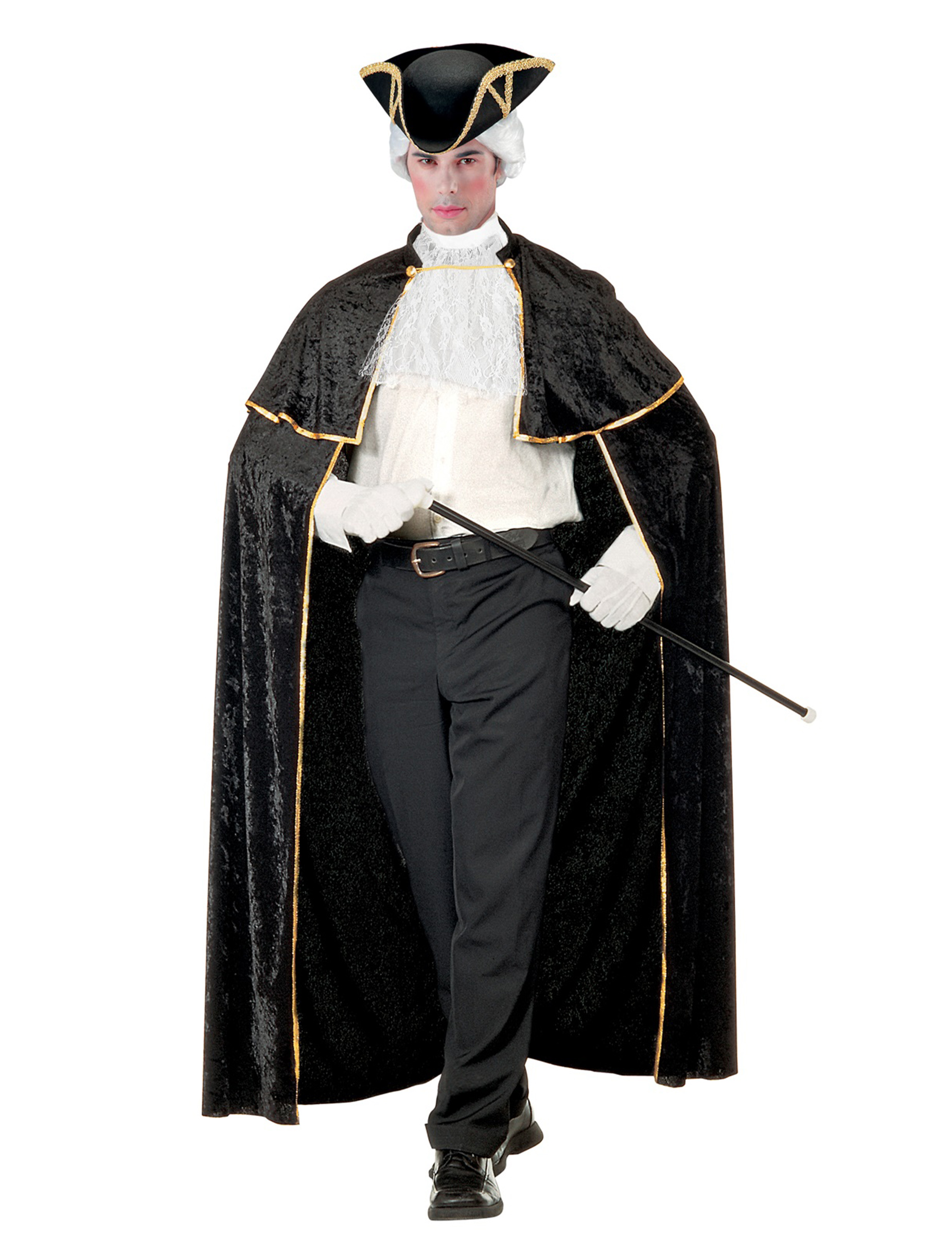 Venedig Cape Umhang mit Jabot schwarz-gold-weiss Venedig Cape Umhang mit Jabot schwarz-gold-weiss von WIDMANN
