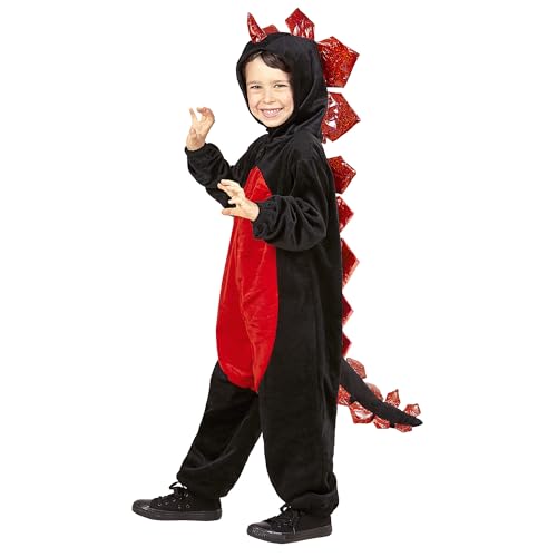 "PLUSH BLACK DRAGON" (hooded jumpsuit) - (116 cm / 4-5 Years) von WIDMANN