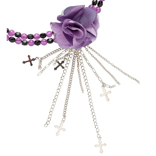 Widmann - Halskette mit gotischer Blume, Halsband, Modeschmuck, Gothic, Day of the Dead, Dia de los Muertos, Halloween von WIDMANN MILANO PARTY FASHION