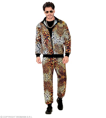 Widmann - Kostüm Trainingsanzug, Tiermuster Leopard, Animal Print, 80er Jahre Outfit, Jogginganzug, Bad Taste Outfit, Faschingskostüme von WIDMANN MILANO PARTY FASHION