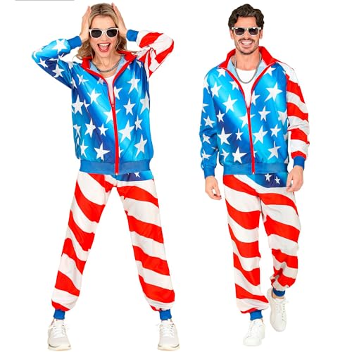 W WIDMANN MILANO Party Fashion - Kostüm Trainingsanzug, USA, Stars and Stripes, 80er Jahre Outfit, Jogginganzug, Flagge Amerika, Faschingskostüm W WIDMANN MILANO Party Fashion - Kostüm Trainingsanzug, USA, Stars and Stripes, 80er Jahre Outfit, Jogginganzug, Flagge Amerika, Faschingskostüm von W WIDMANN MILANO Party Fashion