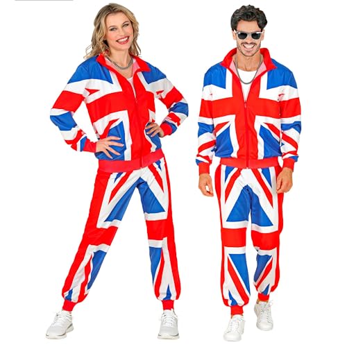 Widmann - Kostüm Trainingsanzug, United Kingdom, 80er Jahre Outfit, Jogginganzug, Flagge vereinigtes Königreich, Faschingskostüm von WIDMANN MILANO PARTY FASHION