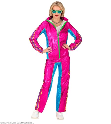 Widmann - Kostüm Trainingsanzug, pink metallic, 80er Jahre Outfit, Jogginganzug, Bad Taste Outfit, Faschingskostüme von WIDMANN MILANO PARTY FASHION
