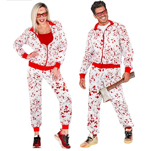 Widmann - Kostüm Trainingsanzug Blutbad, weiß mit Blutflecken, Jogginganzug, Horror Kostüm, Halloween Verkleidung von WIDMANN MILANO PARTY FASHION