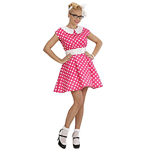 W WIDMANN MILANO Party Fashion, Retro-Kleid in Rosa mit weißen Punkten, optimaler Komfort, fließender Schnitt, erhältlich in S, M, L, das ideale Accessoire für die 50er Jahre W WIDMANN MILANO Party Fashion, Retro-Kleid in Rosa mit weißen Punkten, optimaler Komfort, fließender Schnitt, erhältlich in S, M, L, das ideale Accessoire für die 50er Jahre von WIDMANN