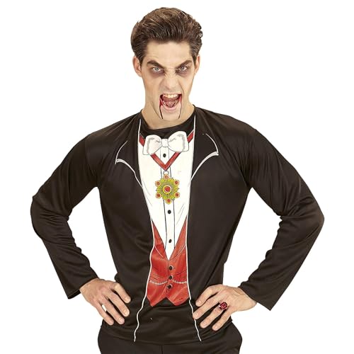 W WIDMANN MILANO Party Fashion, offizielles Vampir-T-Shirt, optimaler Komfort aus weichem Stoff, passende Größe XL, vielseitig für Halloween und Partys, pflegeleicht, einzigartiges Design von W WIDMANN MILANO Party Fashion