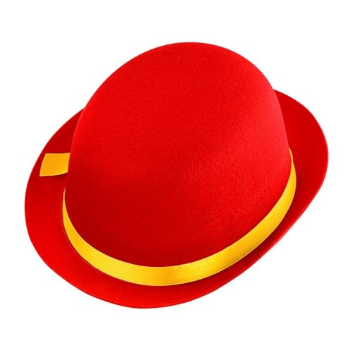 W WIDMANN MILANO Party Fashion 16801 - Clown-Hut, Rot-Gelb, Melone aus Filz, Hut, Mütze, Kostüm, Karneval, Mottoparty von WIDMANN