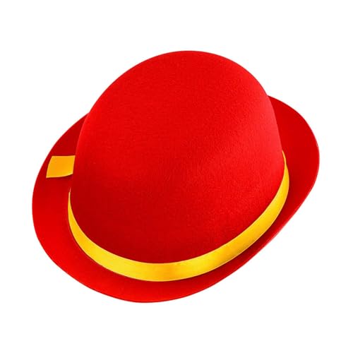 W WIDMANN MILANO Party Fashion 32631 - Clown-Hut, für Kinder, Rot-Gelb, Melone aus Filz, Hut, Mütze, Kostüm, Karneval, Mottoparty von WIDMANN