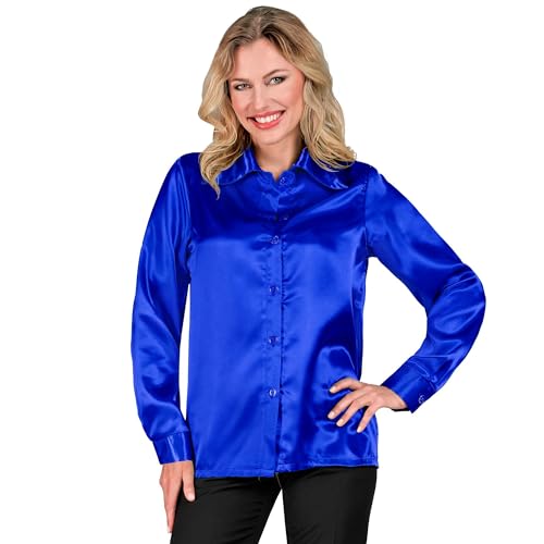 Widmann - Satin Bluse für Damen, 70er Jahre Disco Fever, Retro Style, Schlagermove, Party Shirt, Damenhemd von WIDMANN MILANO PARTY FASHION