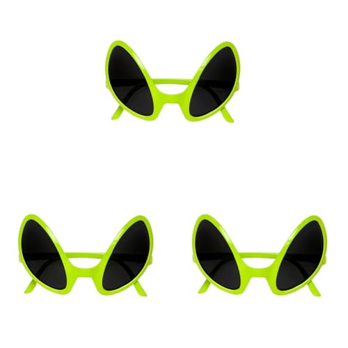 WIDMANN 0347O - Brille Außerirdischer, Sonnenbrille, Kostümzubehör, Accessoire, Halloween, Mottoparty, Karneval (Packung mit 3) von WIDMANN