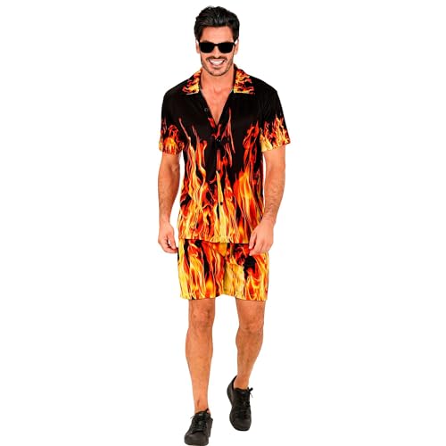 WIDMANN MILANO PARTY FASHION - Kostüm Feuer Mann, kurzarm Hemd und Shorts, Teufel, Flammen, Sommer Outfit, Halloween von WIDMANN MILANO PARTY FASHION