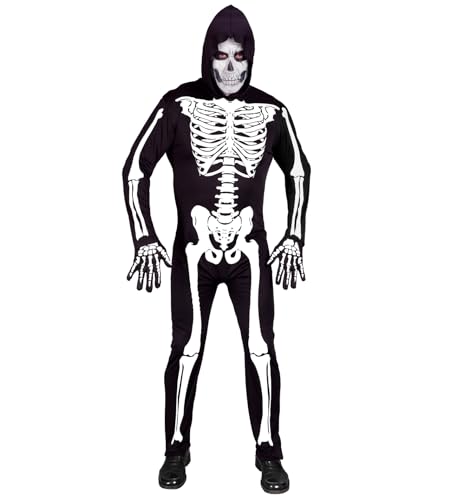 W WIDMANN MILANO Party Fashion - Kostüm Skelett, Overall mit Kapuze, Neon, leuchtet unter UV-Licht, Halloween Verkleidung W WIDMANN MILANO Party Fashion - Kostüm Skelett, Overall mit Kapuze, Neon, leuchtet unter UV-Licht, Halloween Verkleidung von W WIDMANN MILANO Party Fashion