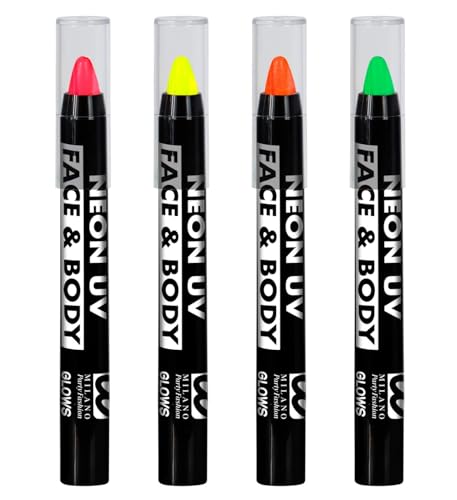 WIDMANN 24 NEON SCHMINKSTIFTE - 3,5 ml - in Displaybox (6 x neon rosa, neon gelb, neon gr?n, neon orange) von WIDMANN