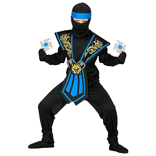 Widmann - Kinderkostüm Kombat Ninja mit Waffenset, Blau, Kämpfer, Krieger, Japan, Mottoparty, Karneval von WIDMANN MILANO PARTY FASHION
