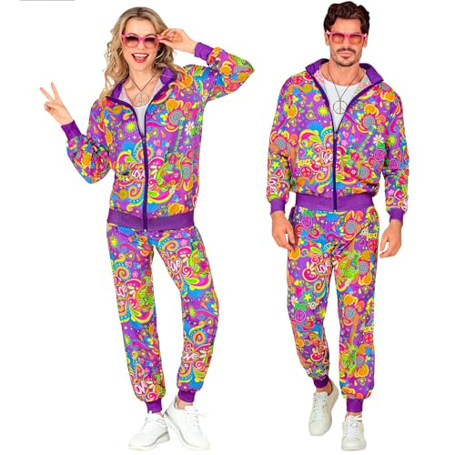 W WIDMANN MILANO Party Fashion - Kostüm Trainingsanzug, Peace & Love Hippie, Neon, Flower Power, 80er Jahre Outfit, Jogginganzug, Faschingskostüme W WIDMANN MILANO Party Fashion - Kostüm Trainingsanzug, Peace & Love Hippie, Neon, Flower Power, 80er Jahre Outfit, Jogginganzug, Faschingskostüme von W WIDMANN MILANO Party Fashion