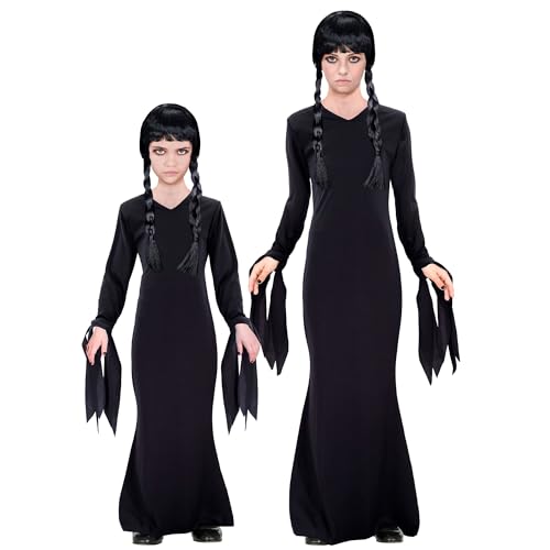 W WIDMANN MILANO Party Fashion Dark Girl Kinderkostüm - Abendkleid Halloween Verkleidung | Schwarz 158 von WIDMANN