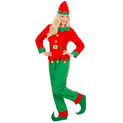 Widmann - Kostüm Elf, Helfer des Weihnachtsmanns, Oberteil mit Gürtel, Hose, Hut, Wichtel, Santas Helfer, Weihnachten von W WIDMANN MILANO Party Fashion