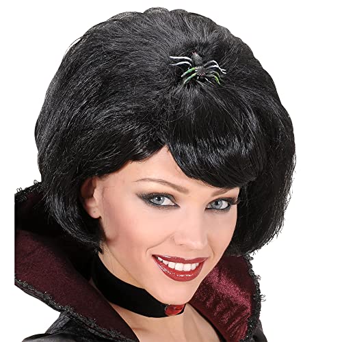 W WIDMANN MILANO Party Fashion W0672 - Perücke schwarze Witwe mit Spinne, Kunsthaar, Kurzhaarfrisuren, Kurzhaarperücke Damen, Halloween von W WIDMANN MILANO Party Fashion