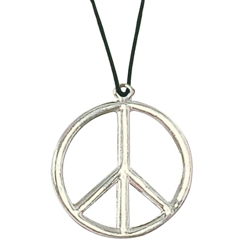 Widmann 1690F - Halskette Hippie, aus Metall, Schmuck, Halsband, Peace, Hippie, Reggae, Karneval, Mottoparty von WIDMANN