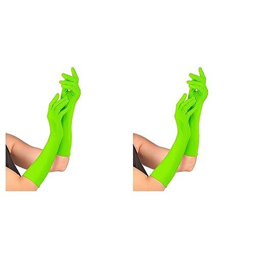 WIDMANN - Lange Handschuhe, Kostümaccessoire, Neon, Karneval, Mottoparty (Packung mit 2) von WIDMANN