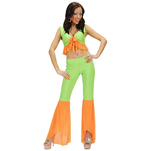 WIDMANN Samba Top & Pants Neon Grün & Orange Kostüm L für 70er Jahre Abba von WIDMANN